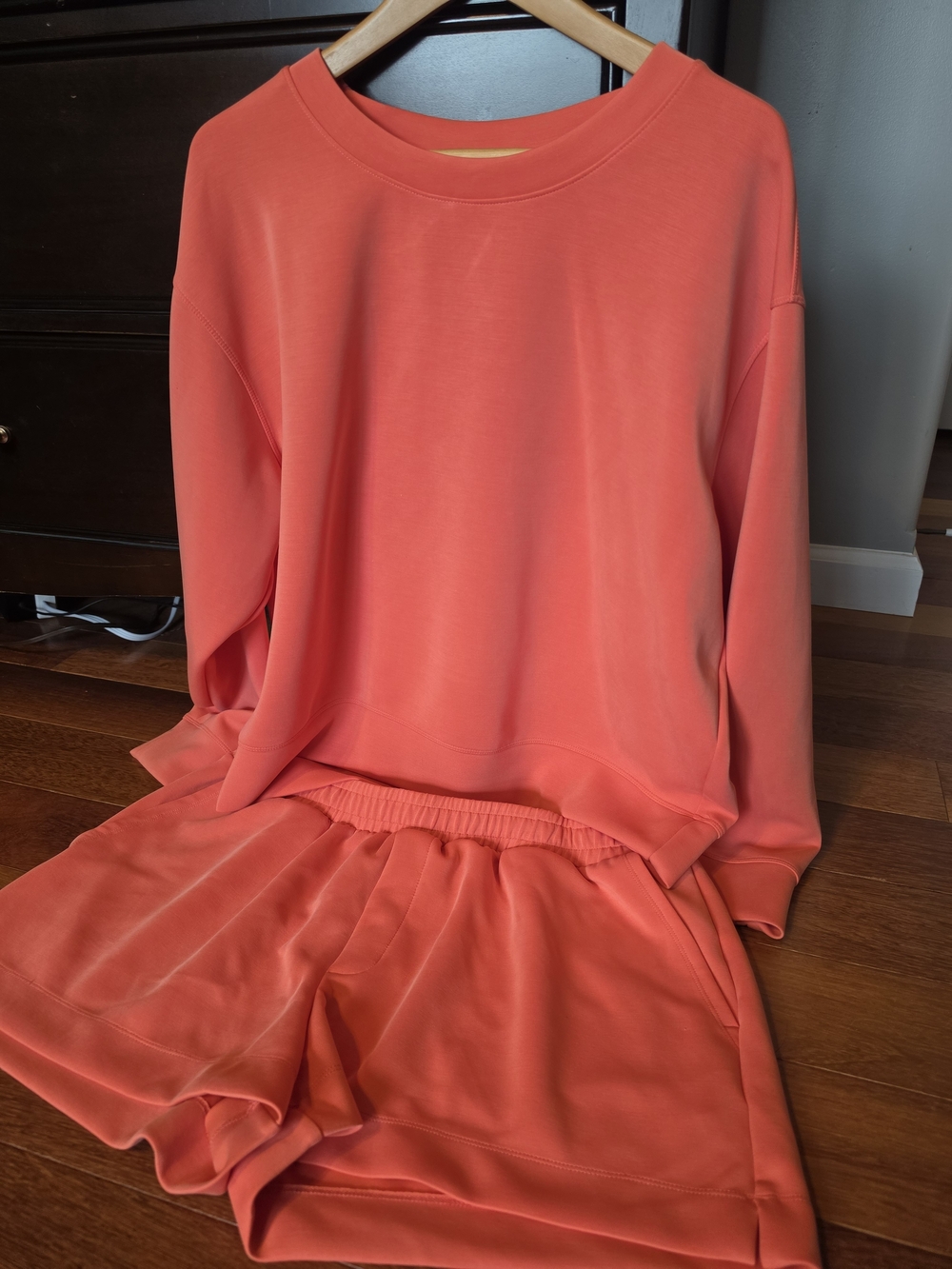 a new day Coral Pajama Set - Long Sleeve Top & Elastic Waist Shorts - Picture 1 of 3